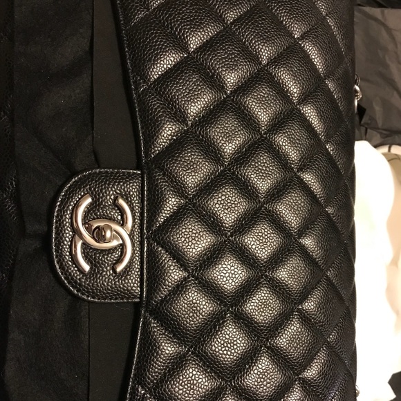 CHANEL Handbags - Black Caviar Chanel Jumbo Bag